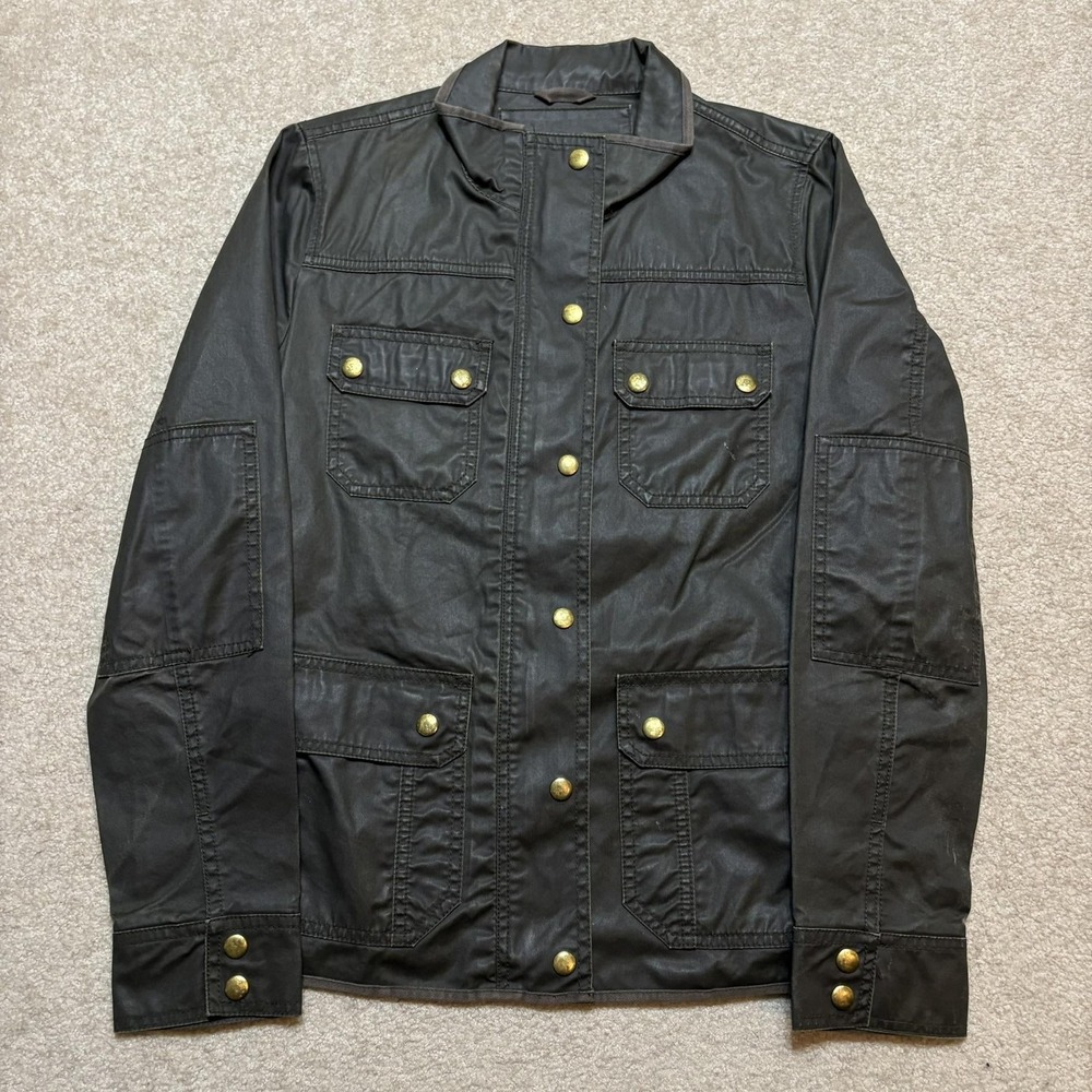 J.Crew Waxed Military Jacket Womens Small Brown Cotton Canvas Field Utility